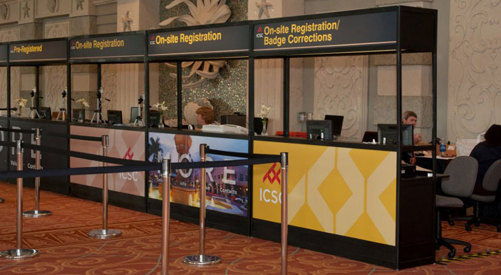 Image: On-site registration kiosks. Attendee Management and event registration services by Benchmarc360.